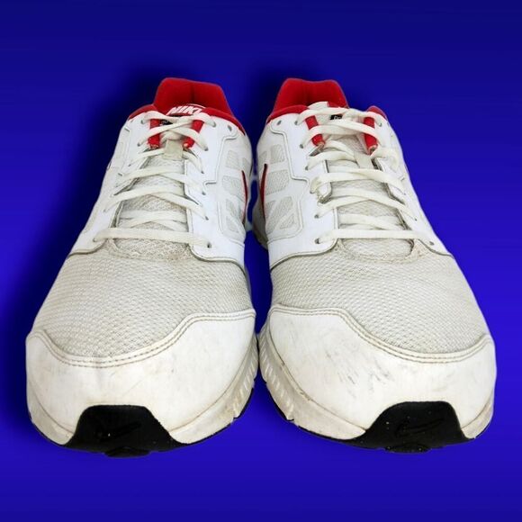 Nike Downshifter 6 Men\'s Pre-owned White w/Red Accents Sneakers - sz. 15 main image 5